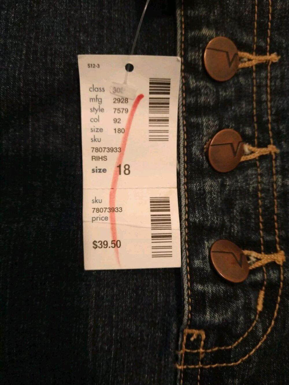 NWT Vtg Lane Bryant Venezia Y2K Plus Size Cotton Denim Mini Skirt Raw Ham S 18 - Picture 6 of 6